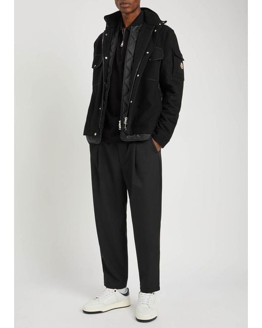 Moncler Black Avoine Panelled Wool And Shell Jacket for men