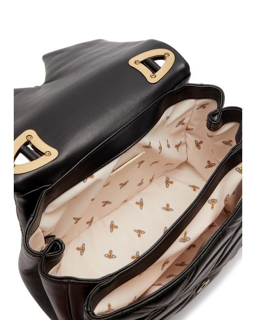 Vivienne Westwood Black Sibyl Quilted Leather Top Handle Bag