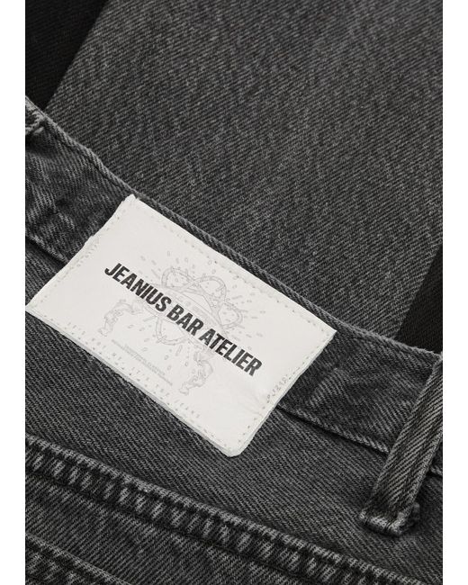 Jeanius Bar Atelier Gray Panelled Flared Jeans for men