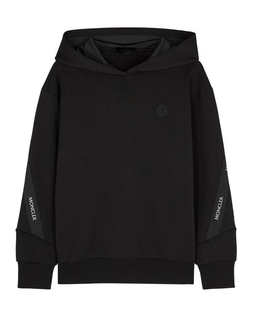Moncler Black Logo-trimmed Hooded Cotton Sweatshirt