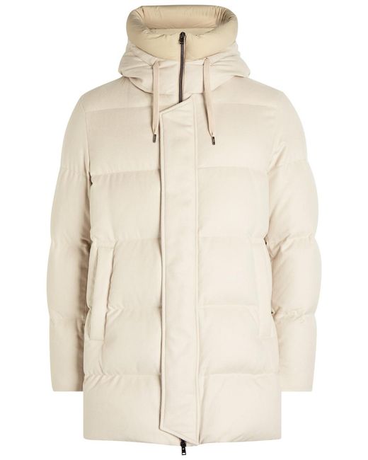 Herno Natural Padded Silk And Cashmere-Blend Parka Coat for men