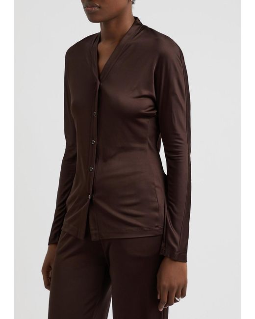 Helmut Lang Brown Infinity Jersey Top