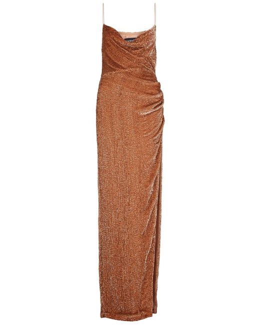 retroféte Katya Bronze Sequinembellished Gown in Brown Lyst