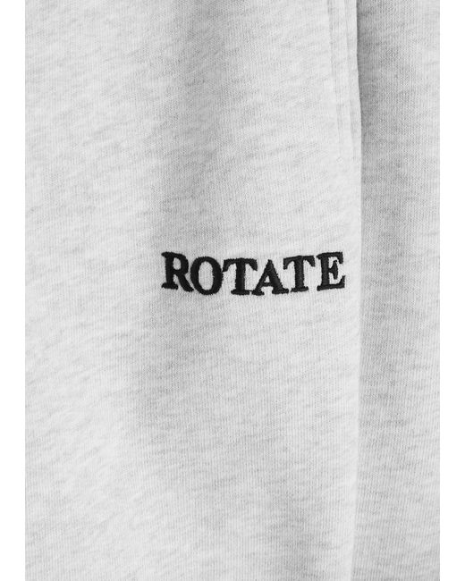 ROTATE SUNDAY White Logo-Embroidered Cotton Sweatpants