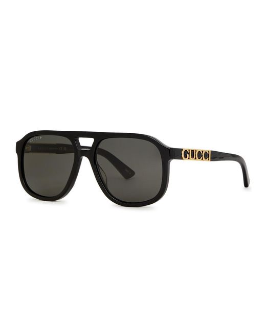 Gucci Black Aviator-style Sunglasses for men