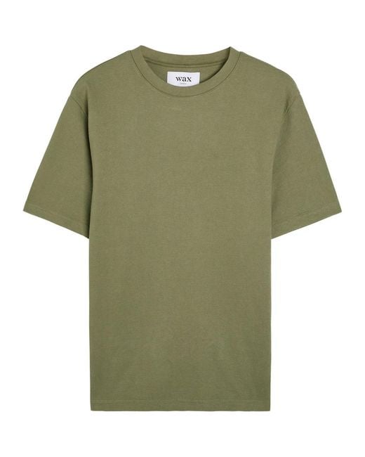 Wax London Green Dean Cotton T-Shirt for men