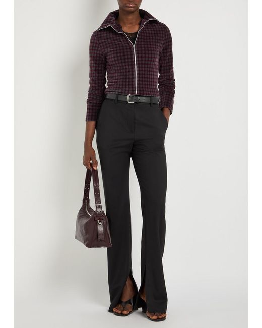 Our Legacy Red Slim Checked Cotton-Blend Top