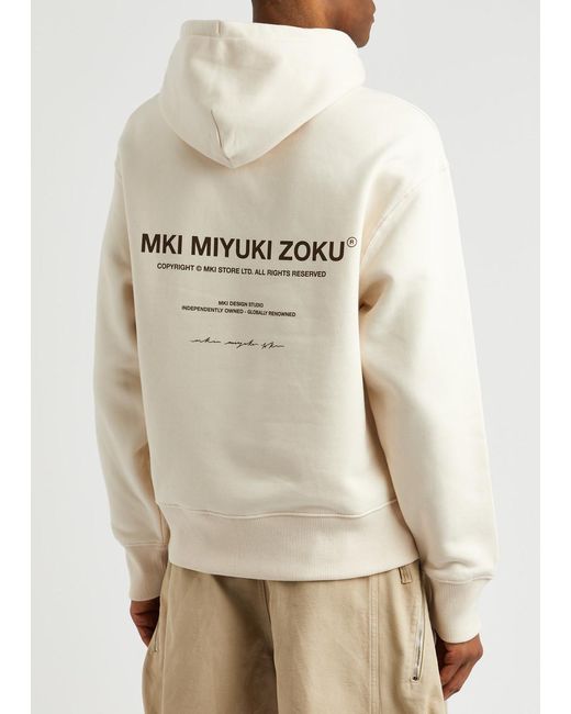 MKI Miyuki-Zoku Natural Logo Hooded Jersey Sweatshirt for men