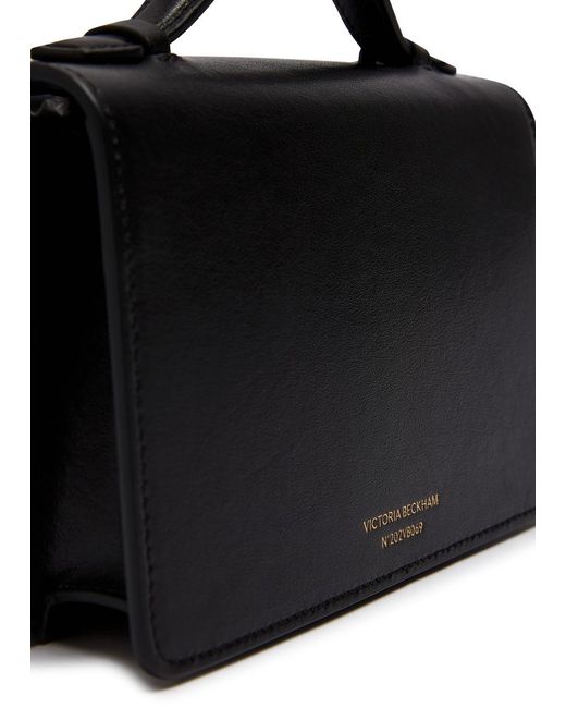 Victoria Beckham Black Dorian Mini Grained-Leather Top Handle Bag
