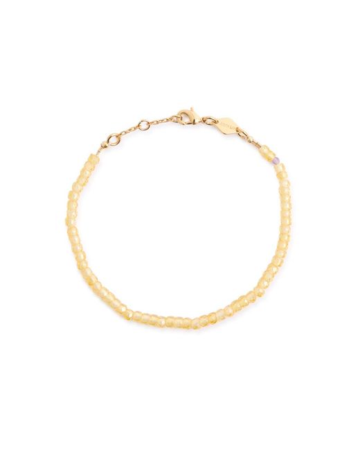 Anni Lu White Tan Line Beaded Bracelet