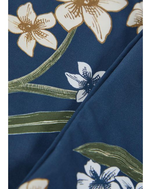 Agua Bendita Blue Floral-Print Bikini Briefs