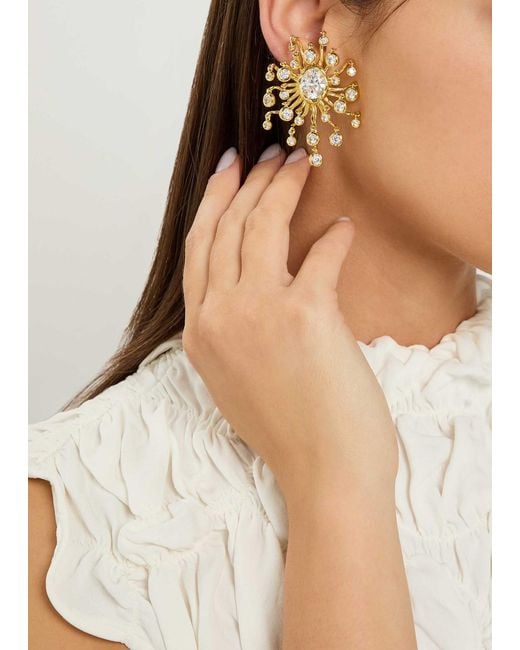 Alexis Metallic Asterales 14Kt-Plated Clip-On Earrings