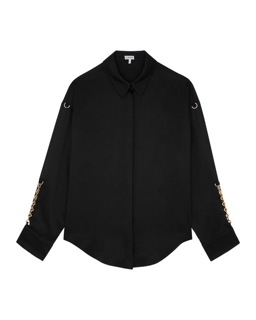 Loewe Black Chain-embellished Silk Shirt