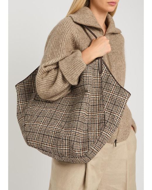 Brunello Cucinelli Brown Reversible Suede Tote