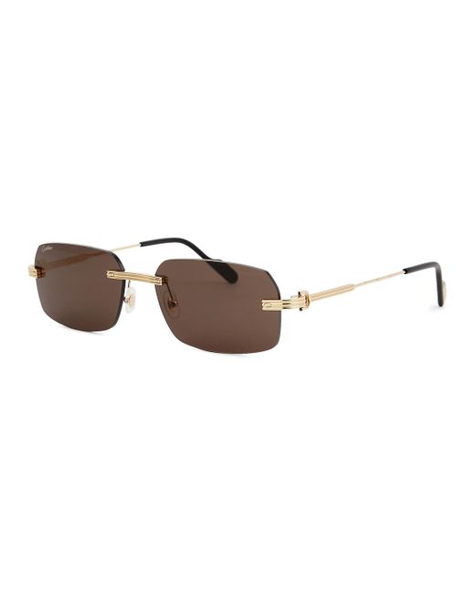Cartier Brown Première De Gold-tone Rimless Sunglasses for men