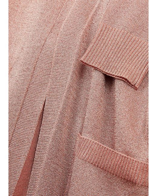 Missoni Pink Belted Metallic-knit Cardigan