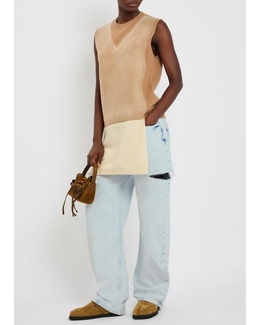 Maison Margiela Blue Cut-Out Wide-Leg Jeans