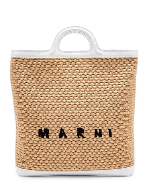 Marni Natural Tropicalia Raffia Top Handle Bag