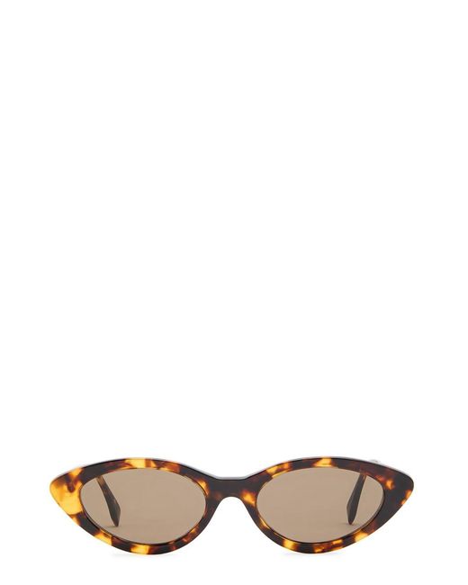 Fendi White Graphy Narrow Cat-Eye Sunglasses