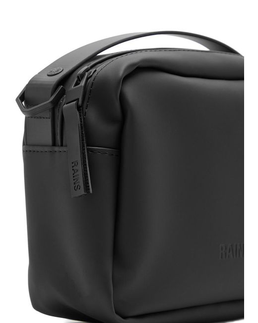 Rains Black Box Rubberised Top Handle Bag
