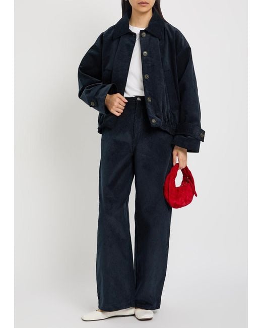 Rohe Blue Berber Barrel-Leg Corduroy Trousers