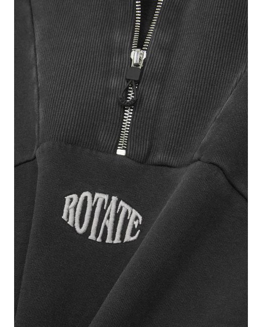 ROTATE SUNDAY Gray Enzyme Half-zip Cotton Sweatshirt