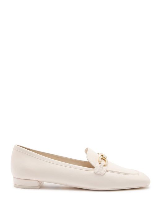 Stuart Weitzman Natural Signature Leather Loafers