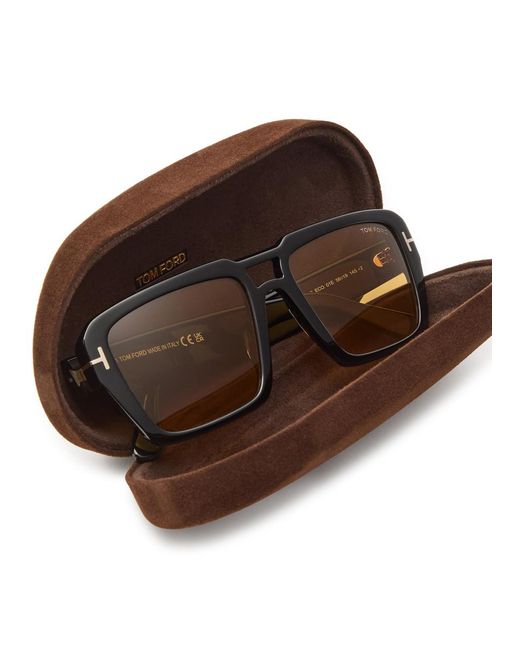 Tom Ford Metallic Redford Square-Frame Sunglasses