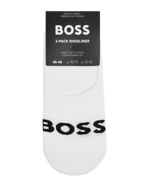 Boss Black Logo Cotton-Blend Trainer Socks for men