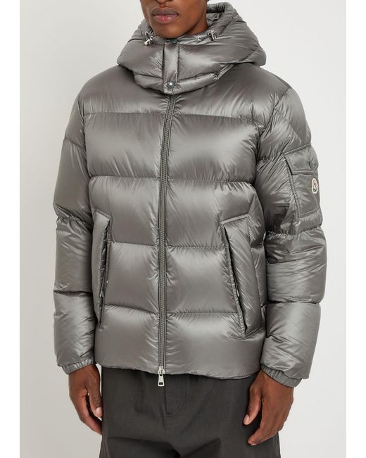 Moncler Gray Couyere Quilted Hooded Shell Jacket for men