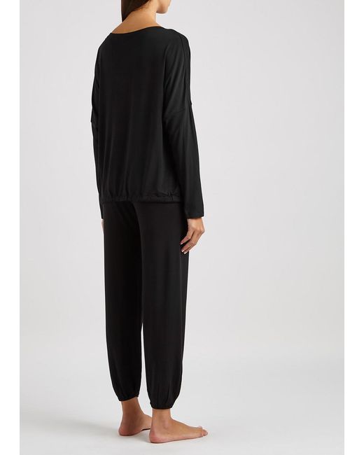 Eberjey Black Gisele Stretch-modal Pyjama Set