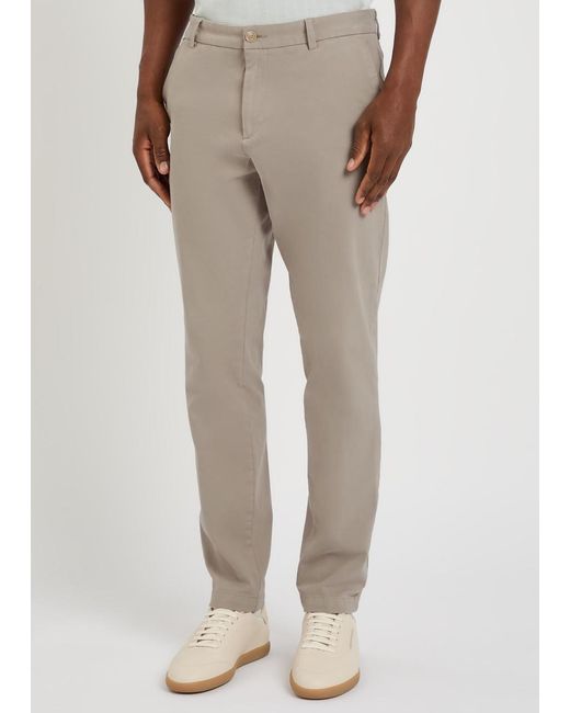 Boss Natural Kane Tapered-Leg Stretch-Cotton Chino Trousers for men