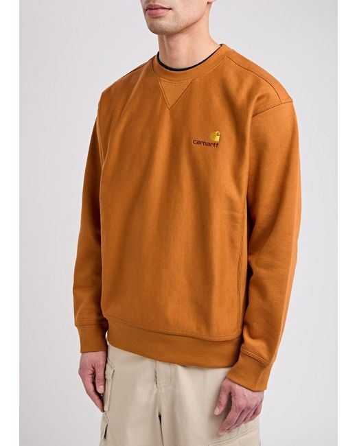 Carhartt Brown American Script Cotton-Blend Sweatshirt for men