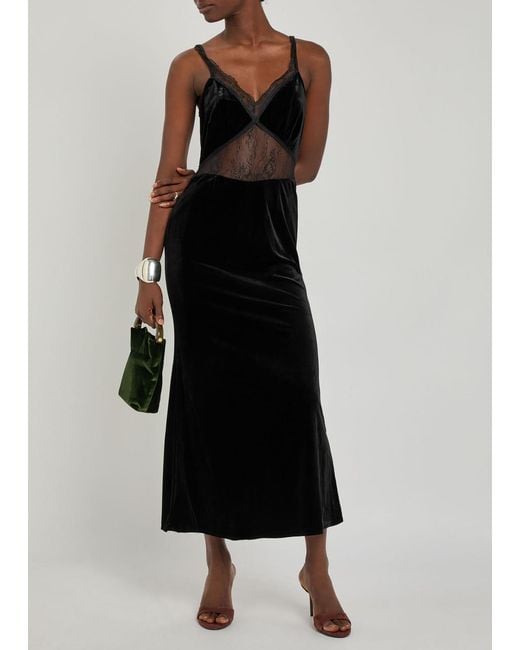 black lace dress with nude underlay Vintage Nude and Black Lace Dress - S