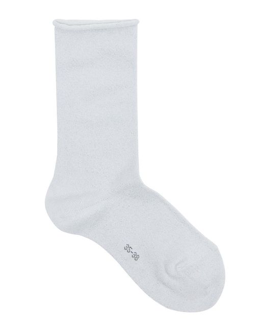 Falke White Shiny Metallic-weave Socks