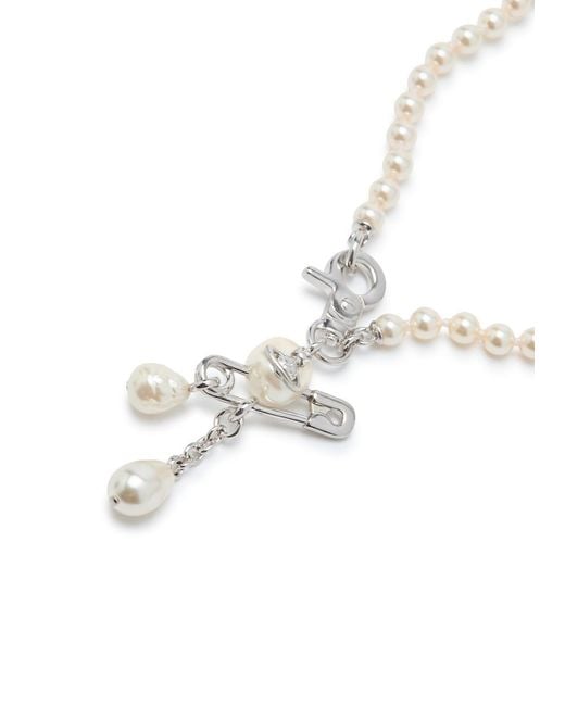 Vivienne Westwood Metallic Claude Small Faux Pearl Necklace