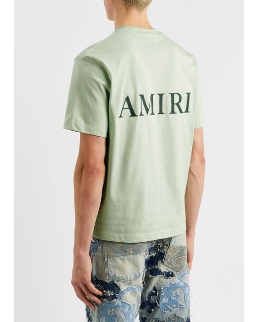 Amiri Green Logo Cotton T-shirt for men