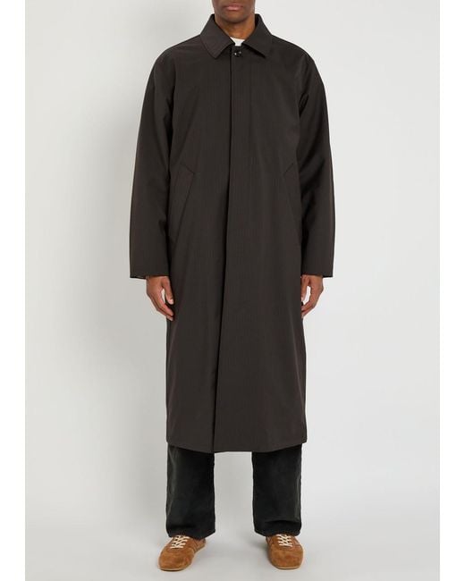 Our Legacy Black Pinstriped Woven Coat for men