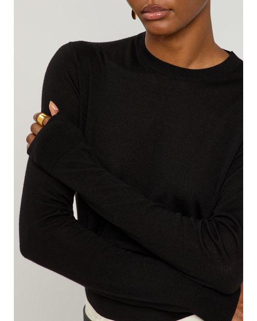 Totême Black Wool-Blend Jumper