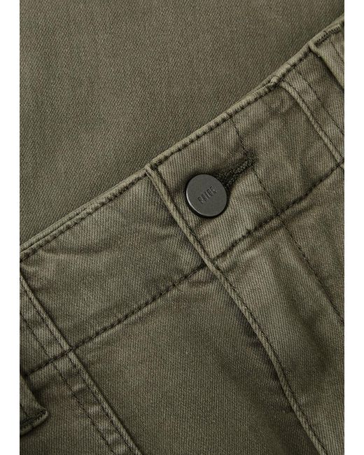 PAIGE Green Mayslie Straight-Leg Tapered Jeans