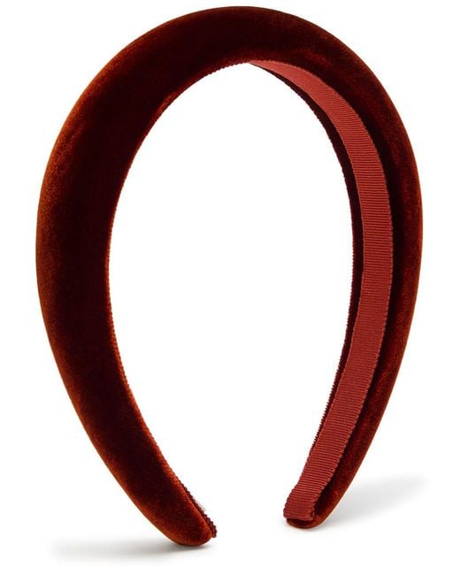 Jennifer Behr Red Tori Padded Velvet Headband
