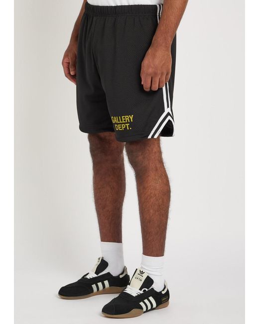 GALLERY DEPT. Black Striped Mesh Shorts for men