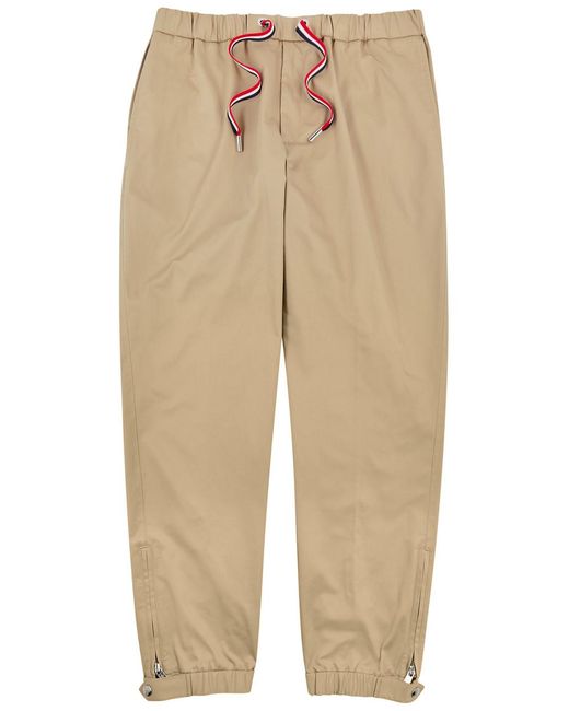 Moncler Natural Straight-leg Stretch-cotton Trousers for men