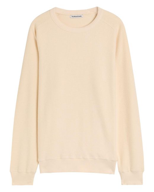 YMC Natural Almost Grown Waffle-Knit Cotton Sweatshirt for men