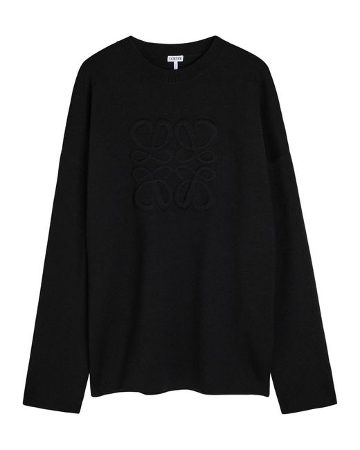 Loewe Black Anagram Wool-Blend Sweatshirt for men