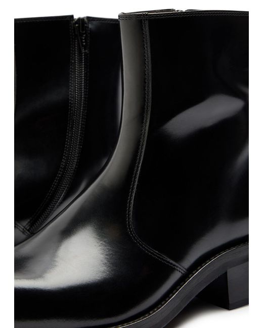 Lemaire Black Patent Leather Chelsea Boots