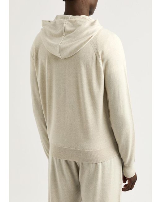 John Smedley Natural Carty Hooded Wool Sweatshirt for men