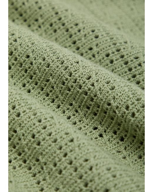 Percival Green Open-Knit Cotton T-Shirt for men
