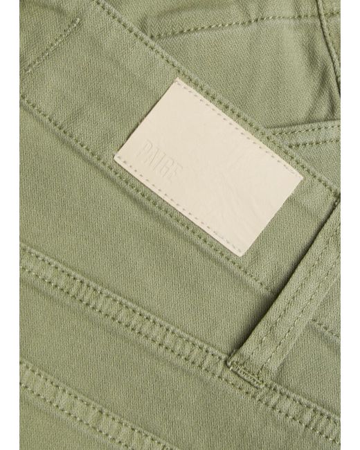 PAIGE Green Anessa Wide-Leg Jeans