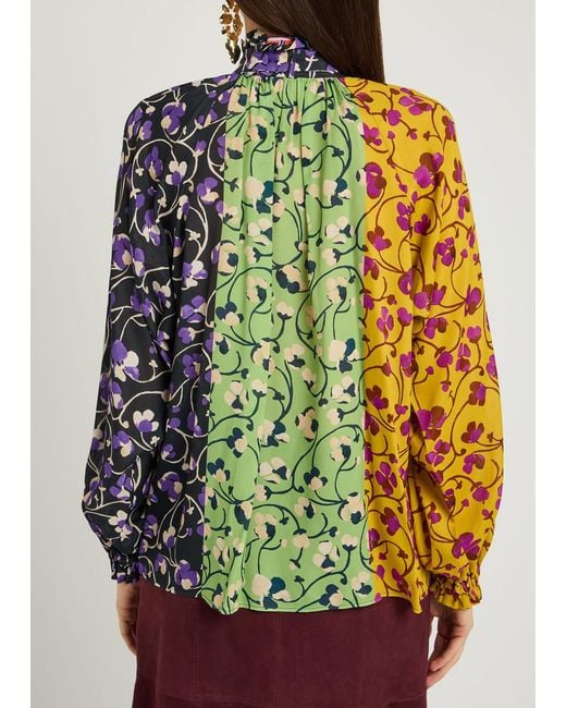 LaDoubleJ Yellow Cerere Patterned Chiffon Blouse